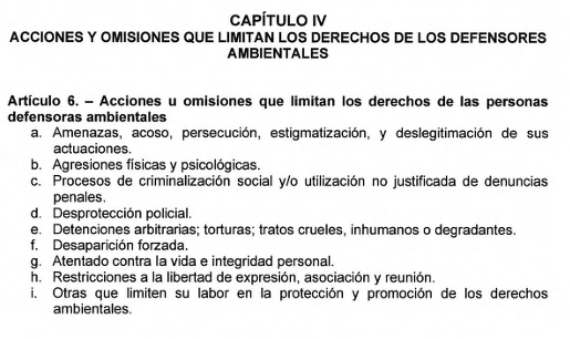 Artículo 6 del proyecto de ley N°4686/2022-CR. Fuente: Gobierno del Perú 