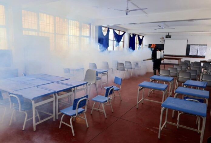 Desde el lunes se iniciaron la campañas de nebulización para erradicar de los colegios al mosquito transmisor, Aedes aegypti. (Foto: Andina)