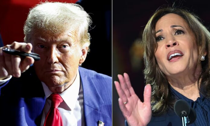 El expresidente estadounidense y candidato presidencial republicano Donald Trump y la candidata presidencial 2024, Kamala Harris.