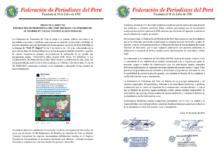 PRONUNCIAMIENTO: FEDERACIÓN DE PERIODISTAS DEL PERÚ RECHAZA USO INDEBIDO DE SU NOMBRE EN FALSAS ENCUESTAS ELECTORALES