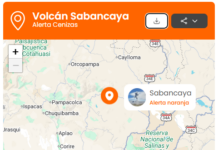 Explosión del volcán Sabancaya dejo una columna de cenizas de 400 m